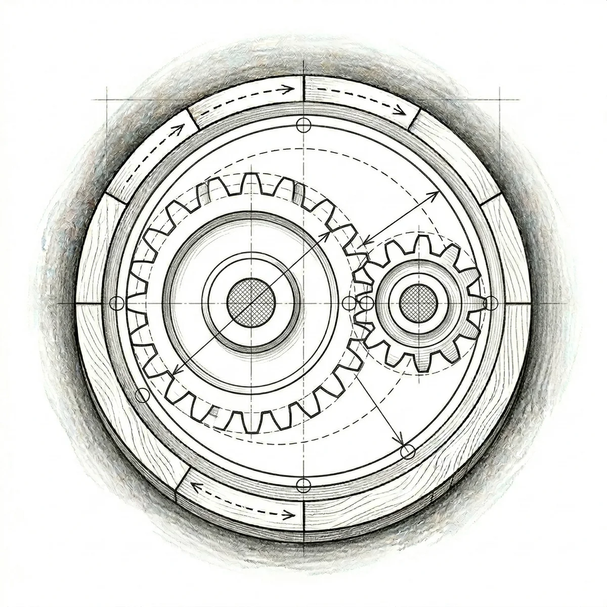 Two perfectly meshing gears