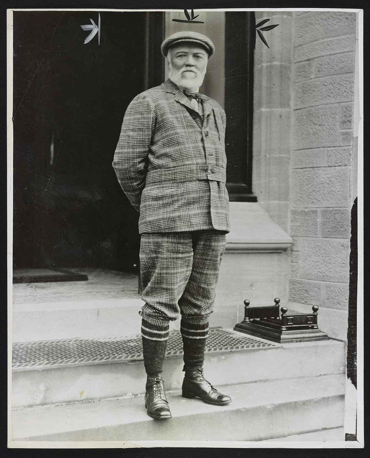 Andrew Carnegie in plaid suit
