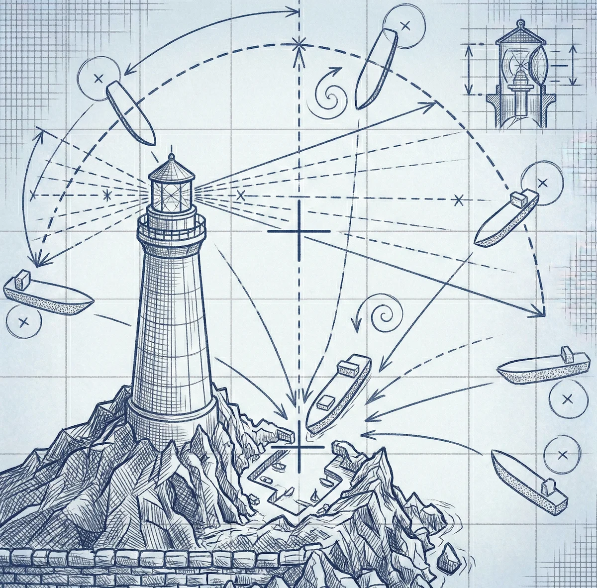 Lighthouse attracting every ship on the horizon